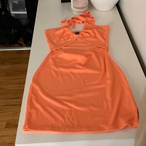 SHEIN Strapless Orange Dress